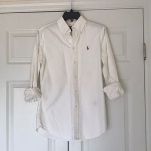 Ralph Lauren Custom Fit White Button Up